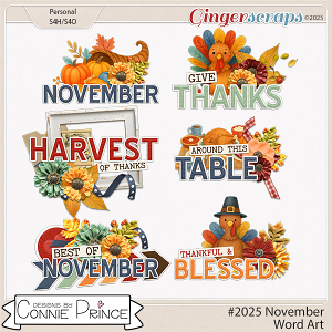 #2025 November - Word Art Pack by Connie Prince #2025 November - Word Art Pack by Connie Prince