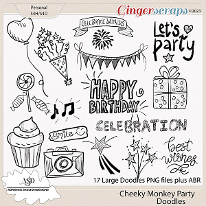 Cheeky Monkey Party Doodles - By Adrienne Skelton Design 