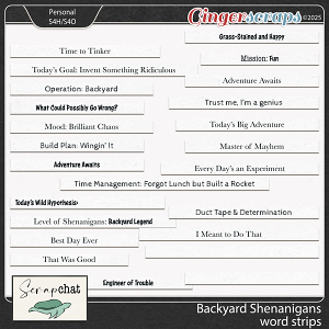 Backyard Shenanigans Word Strips by ScrapChat Designs