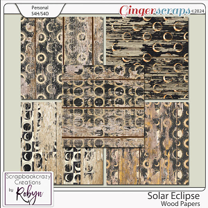 Solar Eclipse Wood Papers by Scrapbookcrazy Creations