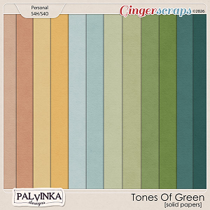 Tones Of Green Solid Papers by Palvinka Designs