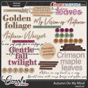 Autumn On My Mind-Word art