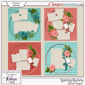 Spring Bunny Quick Pages by Scrapbookcrazy Creations