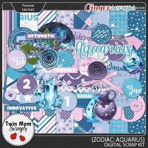 Zodiac: Aquarius - KIT by Twin Mom Scraps Zodiac: Aquarius - KIT by Twin Mom Scraps