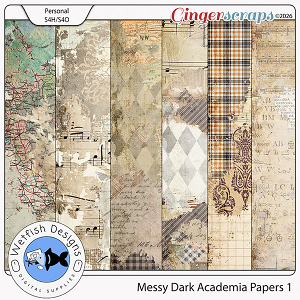 Messy Dark Academia Papers 1 by Wetfish Designs Messy Dark Academia Papers 1 by Wetfish Designs