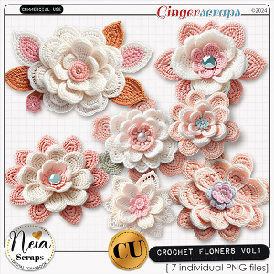 Crochet Flowers VOL1 - CU - by Neia Scraps 