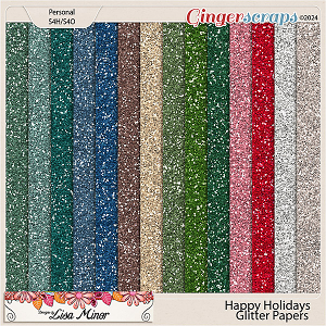 Happy Holidays Glitter Papers from Designs by Lisa Minor