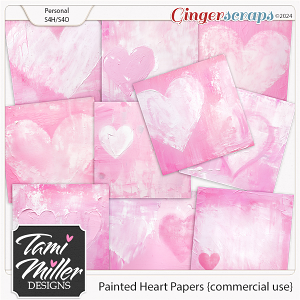 CU Pink Painted Hearts Textures by Tami Miller Designs