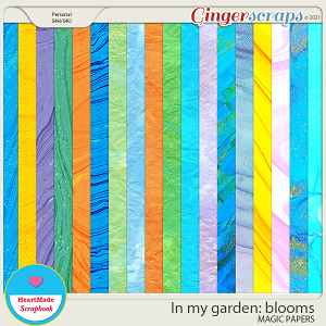 In my garden: blooms - magic papers