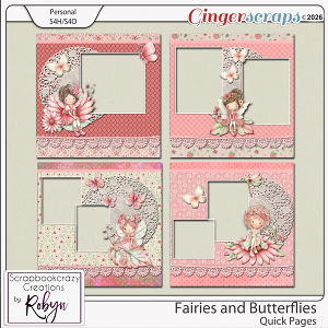 Fairies and Butterflies Quick Pages by Scrapbookcrazy Creations