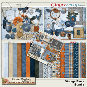 Vintage Blues Bundle by Moore Blessings Digital Design 