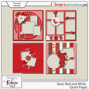 Basic Red and White Quick Pages by Scrapbookcrazy Creations