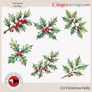 CU Christmas Holly by Wetfish Designs