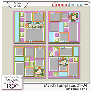 March Templates by Scrapbookcrazy Creations