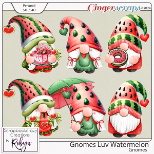 Gnomes Luv Watermelon Gnomes by Scrapbookcrazy Creations