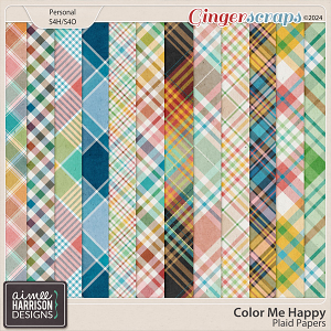 Color Me Happy Plaid Papers by Aimee Harrison