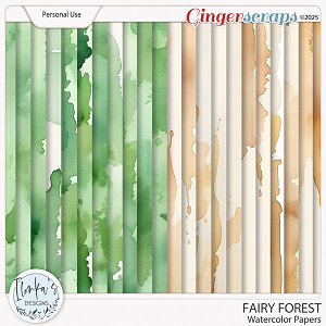 Fairy Forest Watercolor Papers by Ilonka's Designs