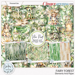 Fairy Forest Elements And Papers by Ilonka's Designs