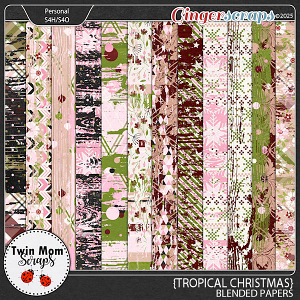 Tropical Christmas - BLENDED PAPERS by Twin Mom Scraps