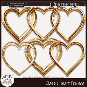 Classic Heart Frames by ADB Designs - CU/PU Classic Heart Frames by ADB Designs - CU/PU