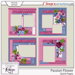 Passion Flower Quick Pages by Scrapbookcrazy Creations