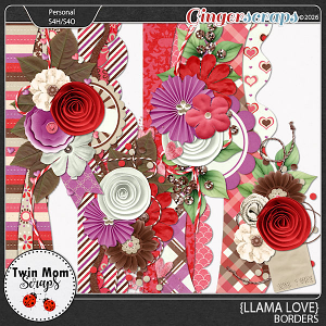 Llama Love - BORDERS by Twin Mom Scraps