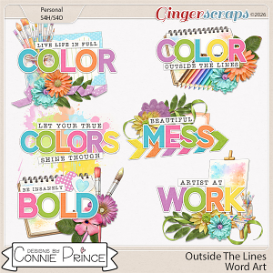 Outside The Lines - Word Art Pack by Connie Prince