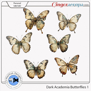 Dark Academia Butterflies 1 by Wetfish Designs 