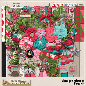 Vintage Christmas Page Kit by Moore Blessings Digital Design 