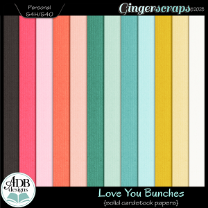 Love You Bunches Solid Papers by ADB Designs