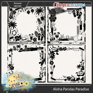 Aloha Pandas Paradise Borders Overlays