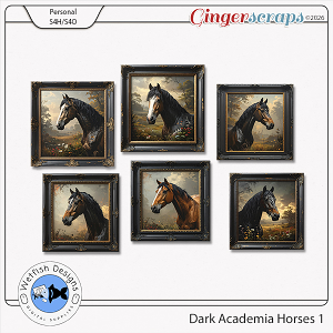 Dark Academia Horses 1 by Wetfish Designs    