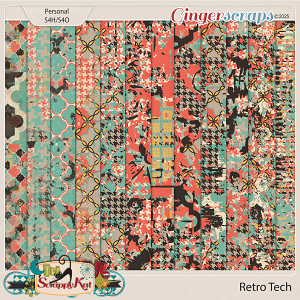 Retro Tech Messy Papers by The Scrappy Kat