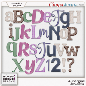 Aubergine Alphabet Sets by Aimee Harrison
