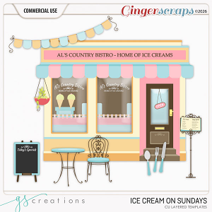 Ice Cream on Sunday Layered Templates (CU) by GS Creations