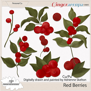 Cu/Pu Red berries and leaves by Adrienne Skelton Designs Cu/Pu Red berries and leaves by Adrienne Skelton Designs