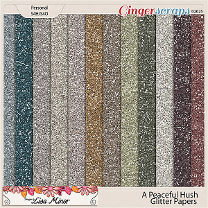 A Peaceful Hush Glitter Papers from Designs by Lisa Minor