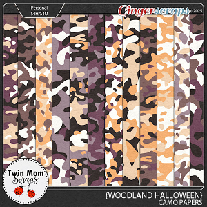Woodland Halloween - CAMO PAPERS by Twin Mom Scraps