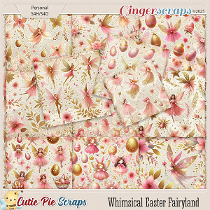 Whimsical Easter Fairyland Glitter Pattern Papers