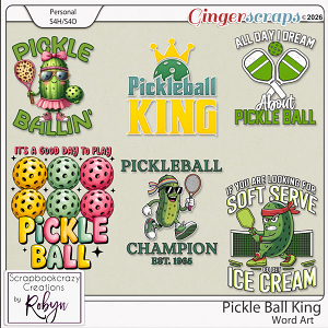 Pickleball King Word Art by Scrapbookcrazy Creations
