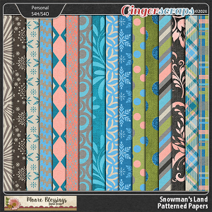 Snowman's Land Patterned Paper Pack by Moore Blessings Digital Design
