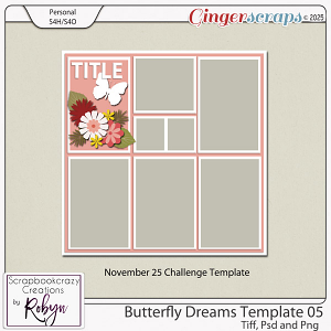 Butterfly Dreams Template 05 by Scrapbookcrazy Creations