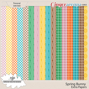  Spring Bunny Extra Papers - By Adrienne Skelton Designs 