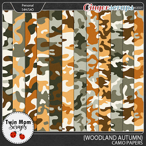 Woodland Autumn - CAMO PAPERS by Twin Mom Scraps
