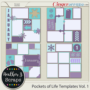 Pockets of Life TEMPLATES Vol. 1 by Heather Z Scraps