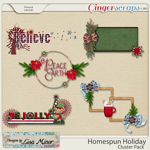 Homespun Holiday Cluster Pack from Designs by Lisa Minor