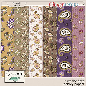 Save The Date Paisley Papers by ScrapChat Designs