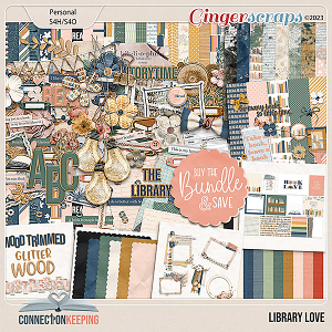 Digital Scrapbook Pack, Library Love Clusters by Connection Keeping