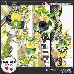 Lemony Gingham - BORDERS by Twin Mom Scraps