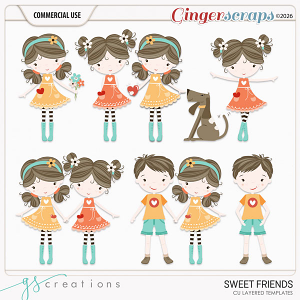 Sweet Friends CU Layered Templates by GS Creations